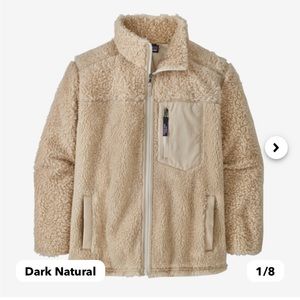 Patagonia women’s retro-x fleece coat, large, color “dark natural”